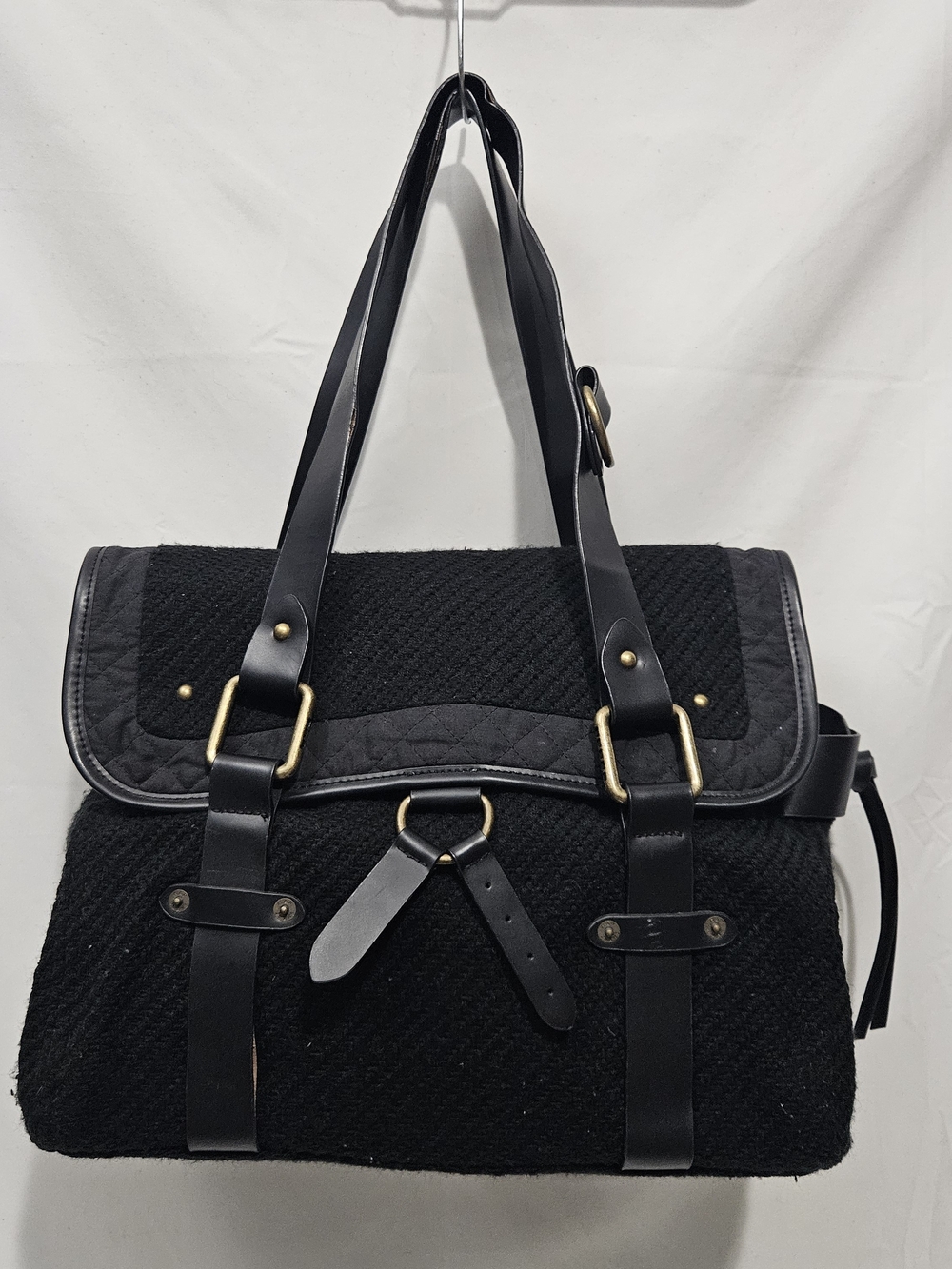 Y2K Gap Woven Knit PVC Shoulder Bag Purse Horse Camo Print Lining Fall 2008 VTG